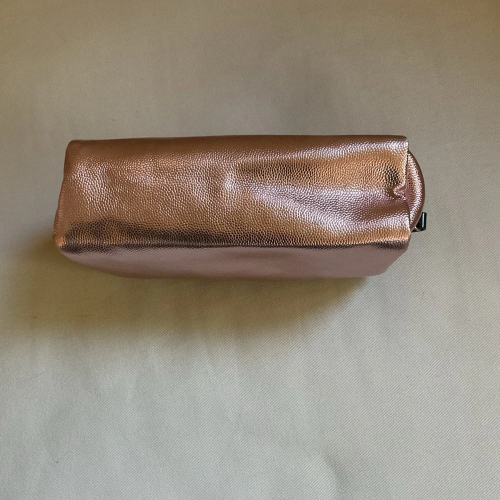Shiny Light Pink Metallic Cosmetic Pouch Bag